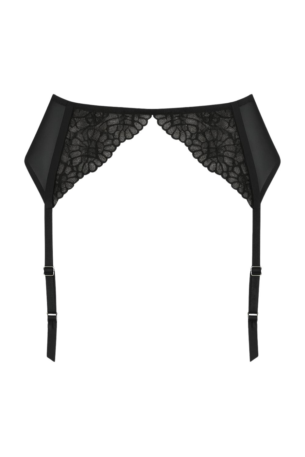 플레르 가터 브리프 블랙 2-PC