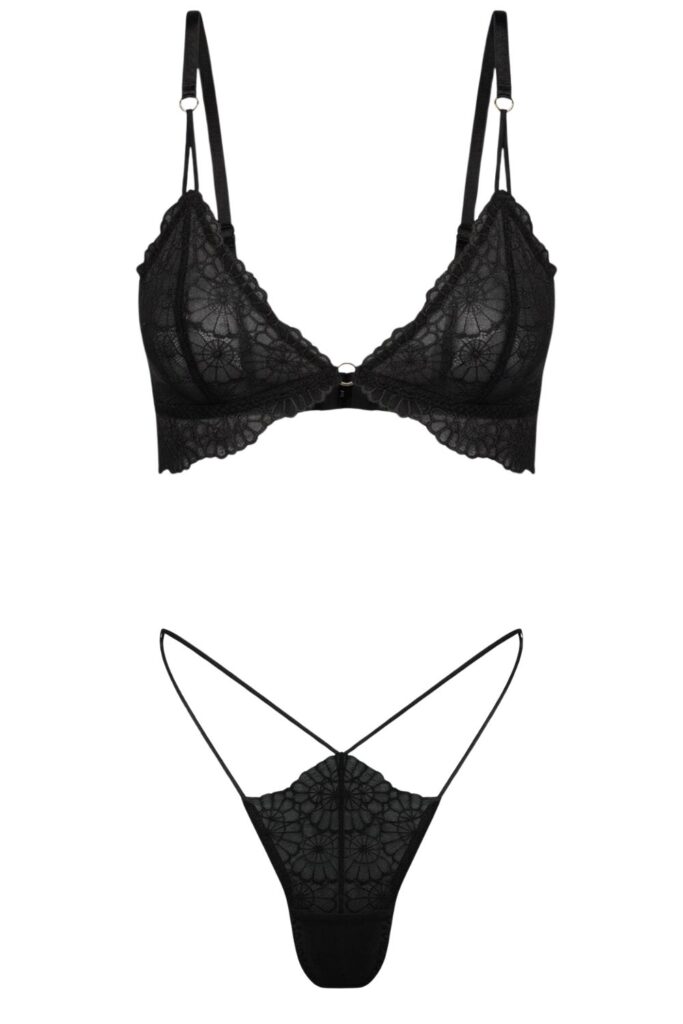 Fleur Bralette Set Black